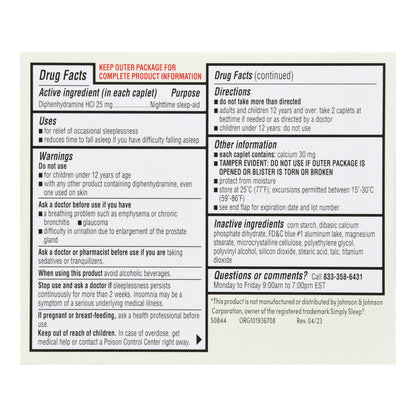 Foster & Thrive™ Sleep Aid 24 per Box Caplet 25 mg Strength (1238993_BX)