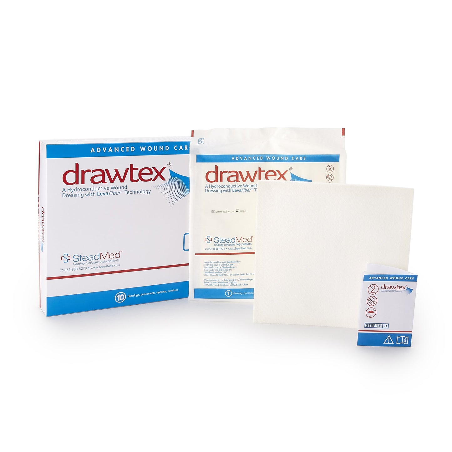 Drawtex® Hydroconductive Wound Dressing 8 X 8 Inch Square (764299_EA)