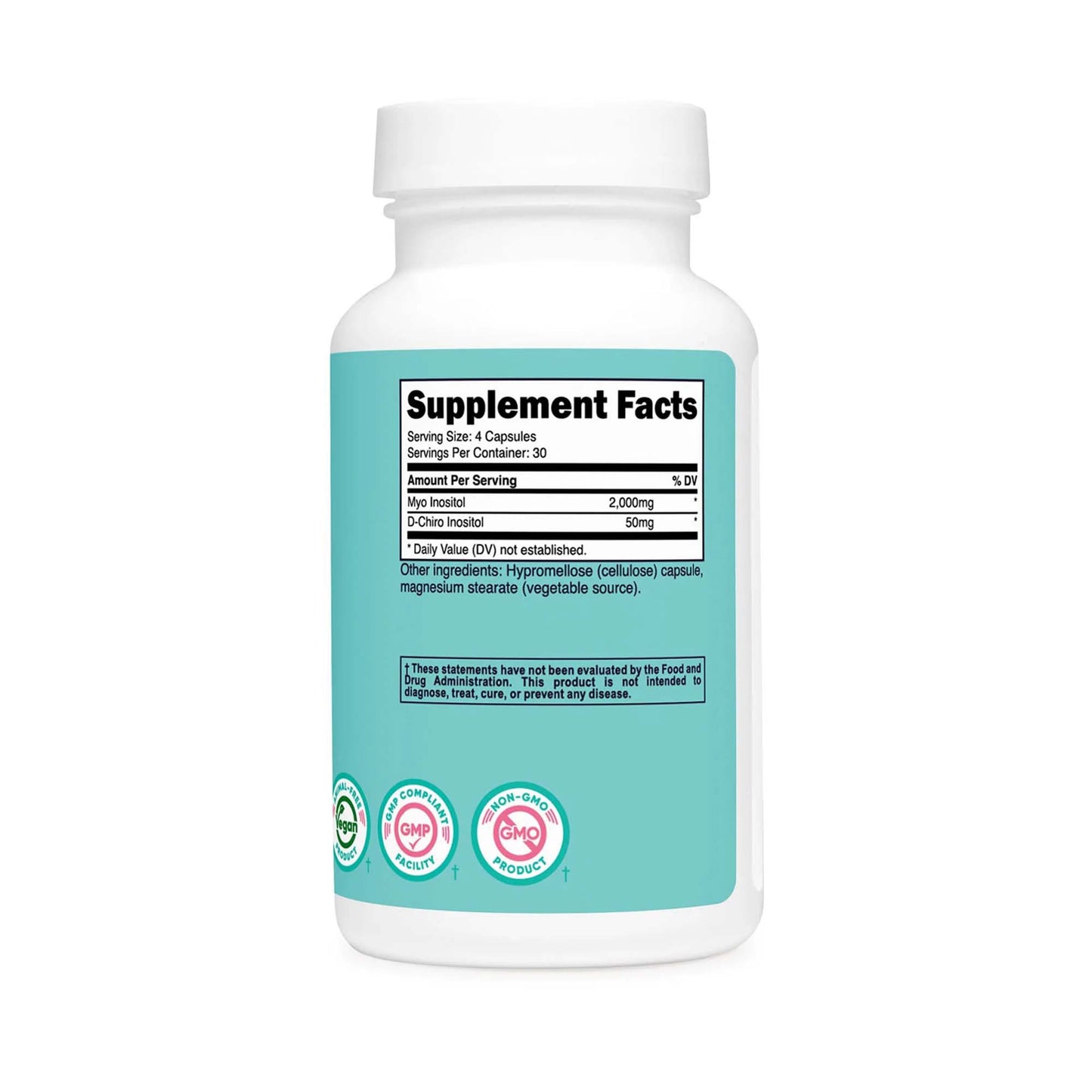 nutricost® Dietary Supplement MYO + D Chiro Inositol 500 mg Strength Capsule 120 Per Bottle (1270277_BT)