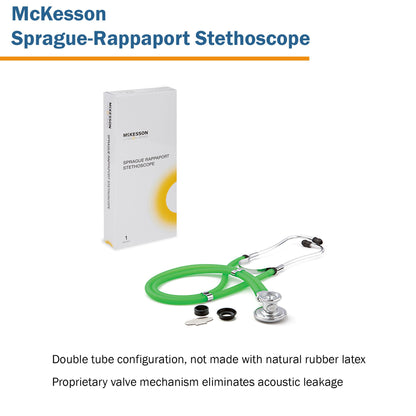 McKesson Sprague Stethoscope Green 2-Tube 22 Inch Tube Double Sided Chestpiece (1089447_EA)