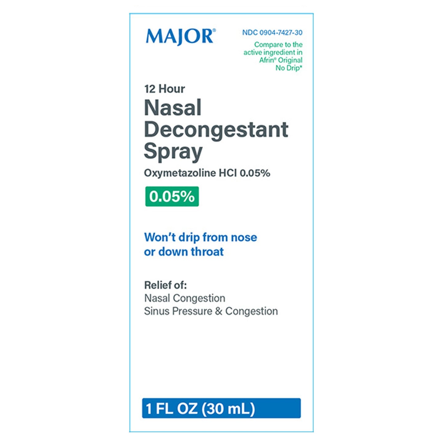 Major Pharmaceuticals Sinus Relief 0.05% Strength Nasal Spray 30 mL (1260332_EA)
