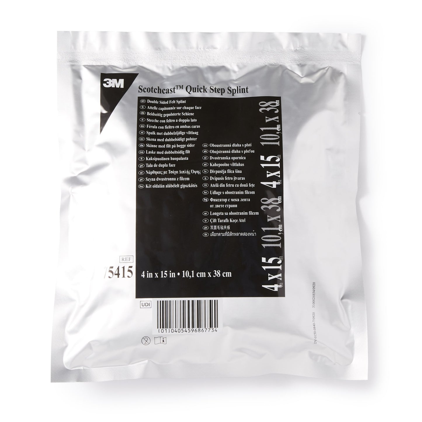 3M™ Scotchcast™ Quick Step Double Sided Felt Padded Precut Splint 4 X 15 Inch Felt / Fiberglass White (1193020_CS)