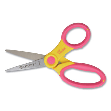 Westcott® Ultra Soft Handle Scissors with Antimicrobial Protection, Point Tip, 5" Long, 2" Cut Length, Randomly Assorted Handle Color (ACM14597)