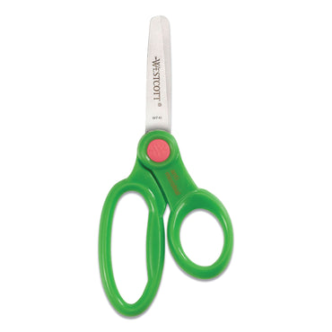 Westcott® Kids' Scissors with Antimicrobial Protection, Rounded Tip, 5" Long, 2" Cut Length, Randomly Assorted Handle Color (ACM14606)
