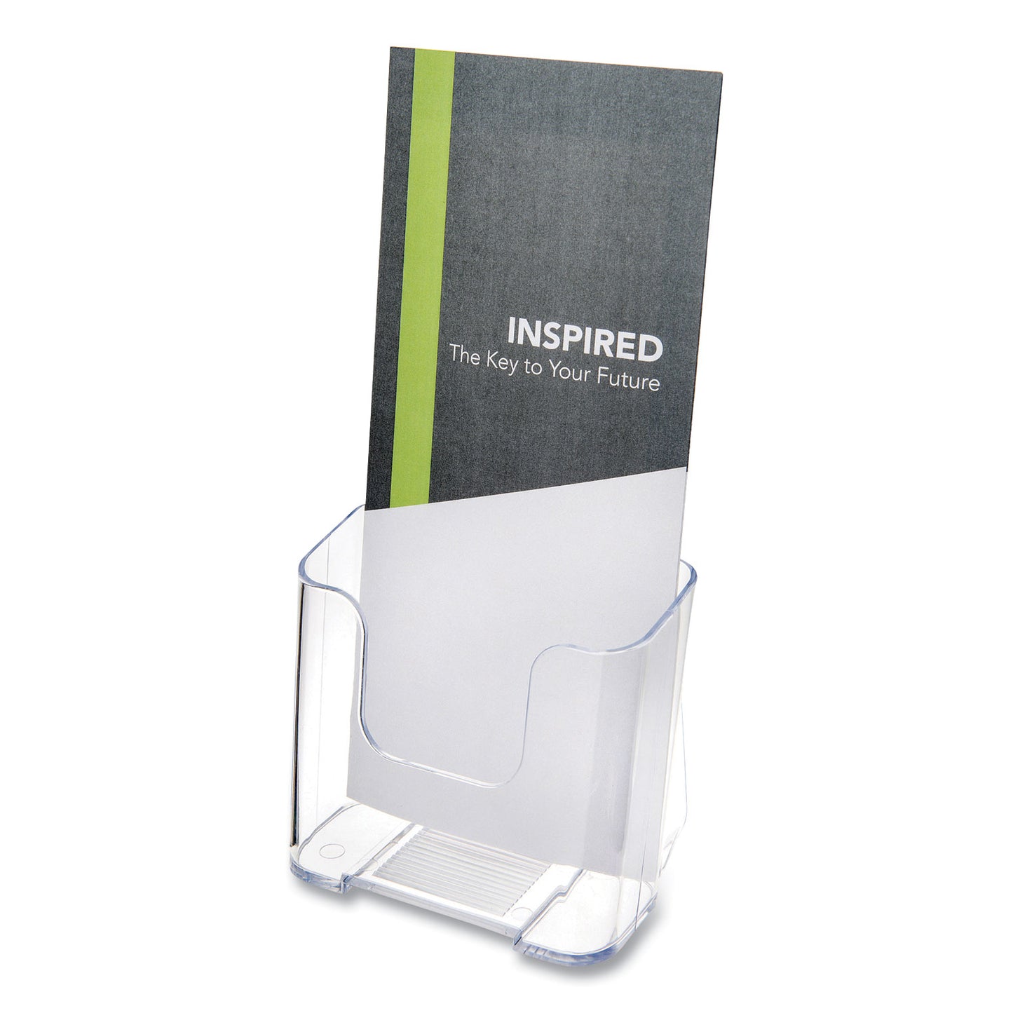 deflecto® DocuHolder for Countertop/Wall-Mount, Leaflet Size, 4.37w x 3.25d x 3.87h, Clear (DEF75001)