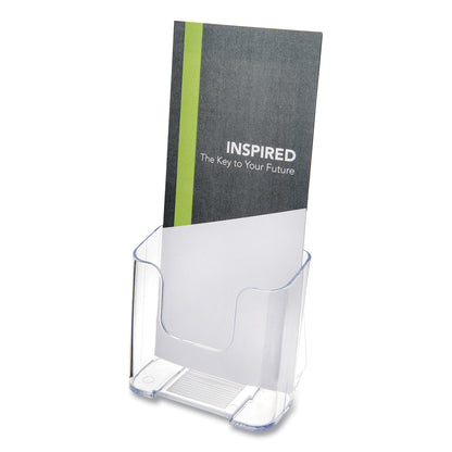 deflecto® DocuHolder for Countertop/Wall-Mount, Leaflet Size, 4.37w x 3.25d x 3.87h, Clear (DEF75001)