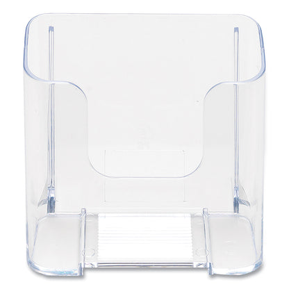 deflecto® DocuHolder for Countertop/Wall-Mount, Leaflet Size, 4.37w x 3.25d x 3.87h, Clear (DEF75001)
