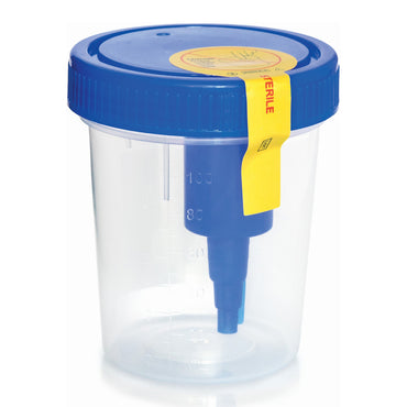 McKesson Urine Specimen Container with Integrated Transfer Device 120 mL (4 oz.) Screw Cap Patient Information Sterile (1151455_EA)