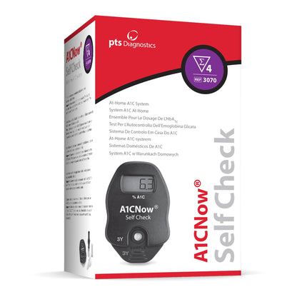 A1CNow® Self Check HbA1c Test Kit HbA1c Test 4 Tests CLIA Waived (1121188_BX)