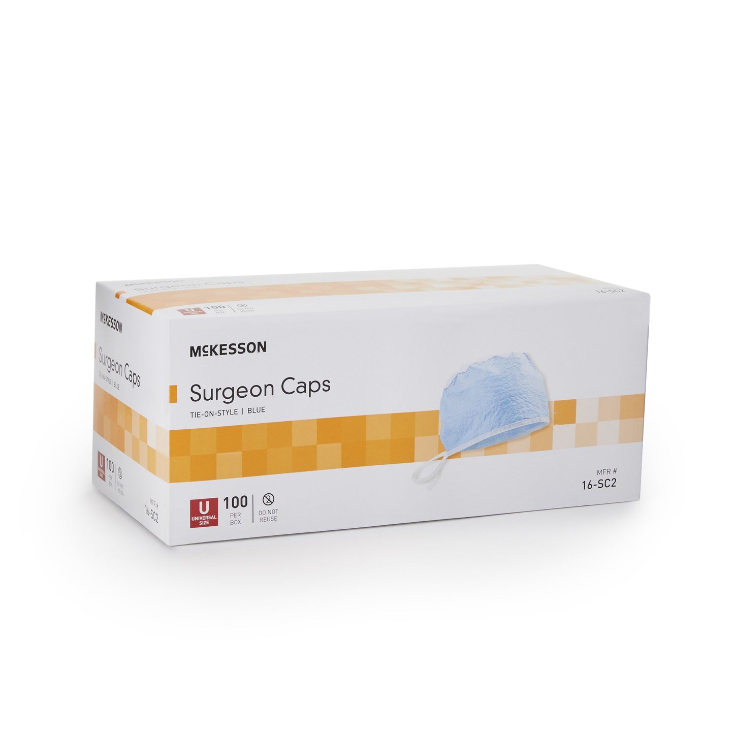 McKesson Surgeon Cap One Size Fits Most Blue Tie Closure (1186139_BX)