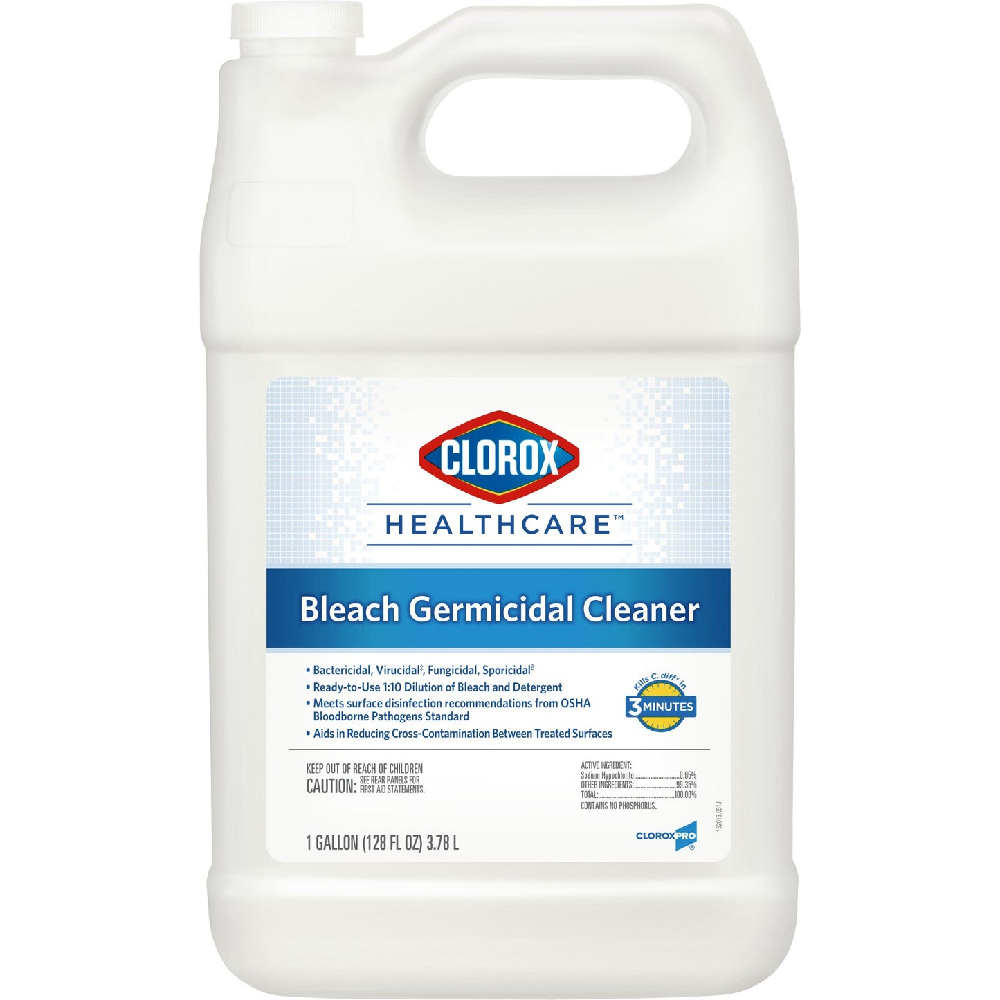 Clorox Healthcare® Bleach Germicidal Surface Disinfectant Cleaner Refill Manual Pour Liquid 1 gal. Jug Fruity Floral Bleach Scent NonSterile (272962_GL)