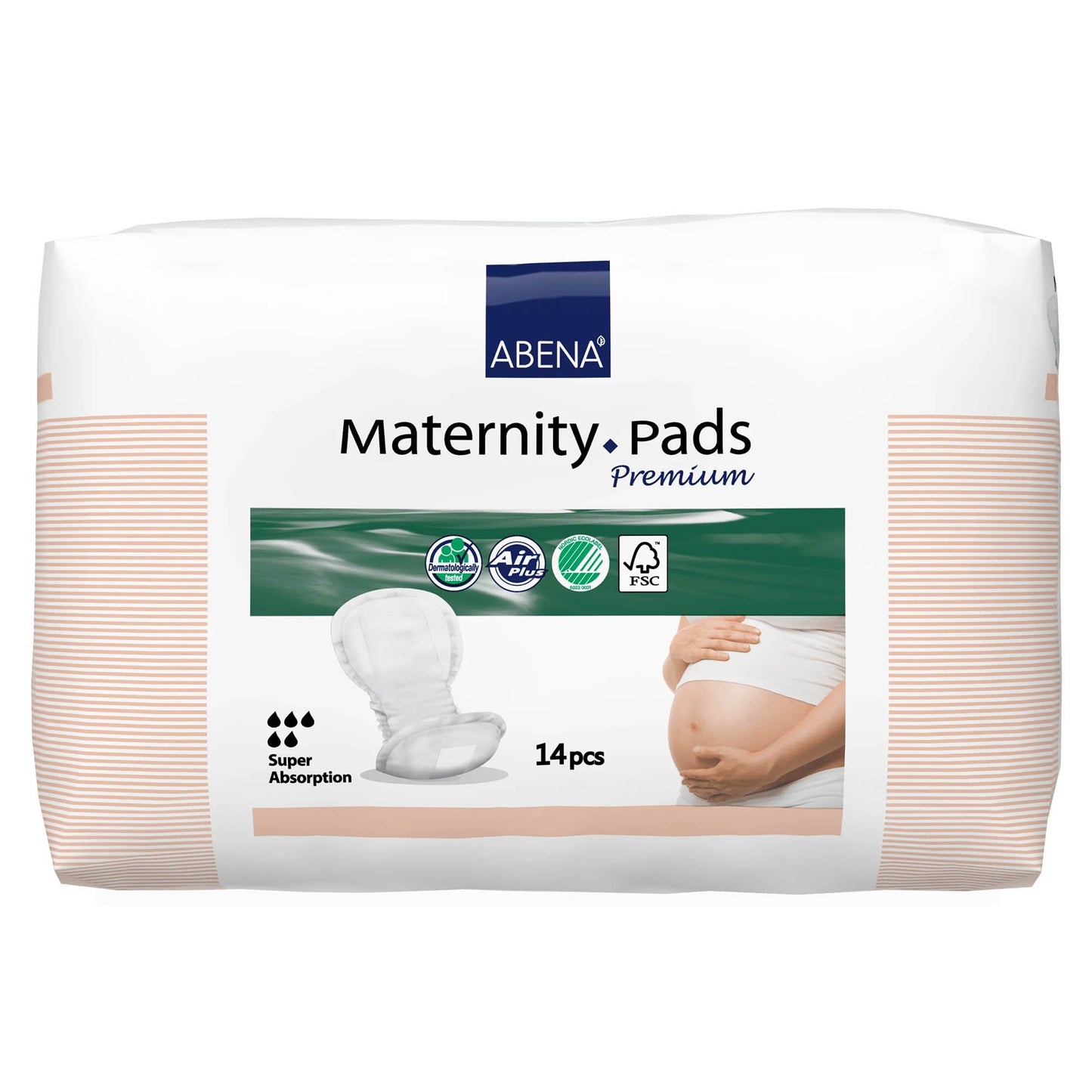 Abena™ Maternity Pad Premium Bladder Control Pad 7.9 X 17.3 Inch Heavy Absorbency Fluff / Polymer Core One Size Fits Most (1214728_BG)