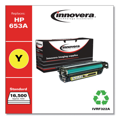 Innovera® Remanufactured Yellow Toner, Replacement for 653A (CF322A), 16,500 Page-Yield (IVRF322A)