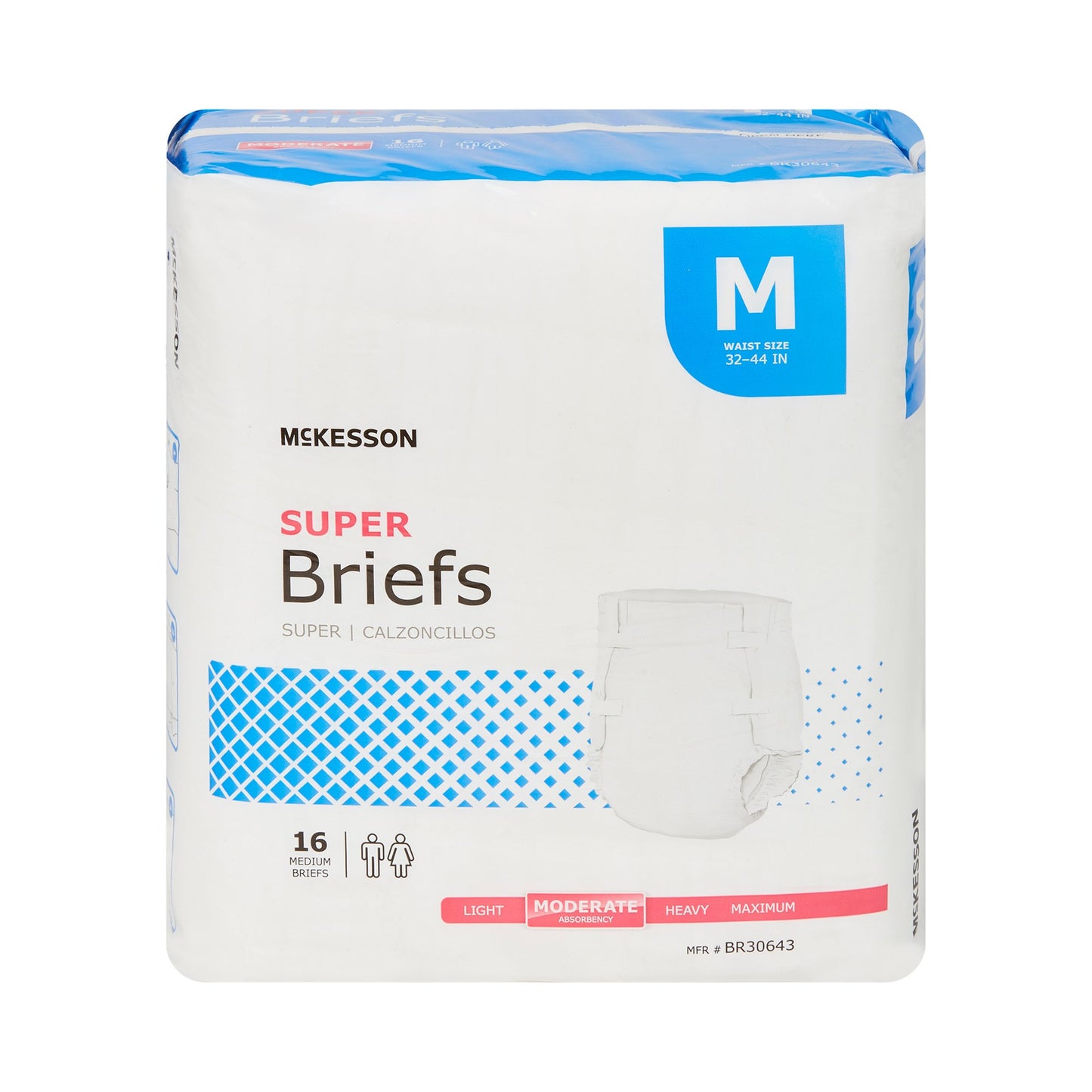 McKesson Unisex Adult Incontinence Brief Medium Disposable Moderate Absorbency (1123841_BG)