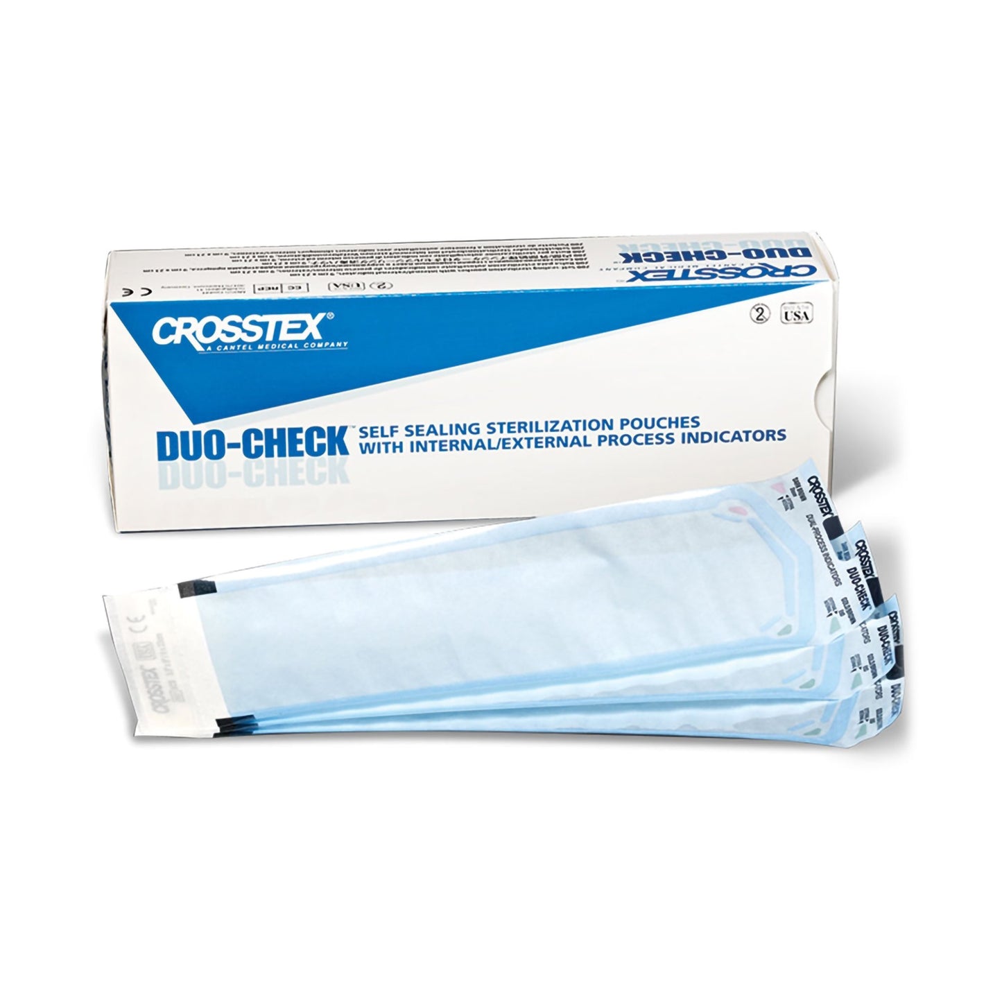 Duo-Check® Sterilization Pouch Ethylene Oxide (EO) Gas / Steam 5-1/4 X 15 Inch Transparent / Blue Self Seal Paper / Film (973755_BX)
