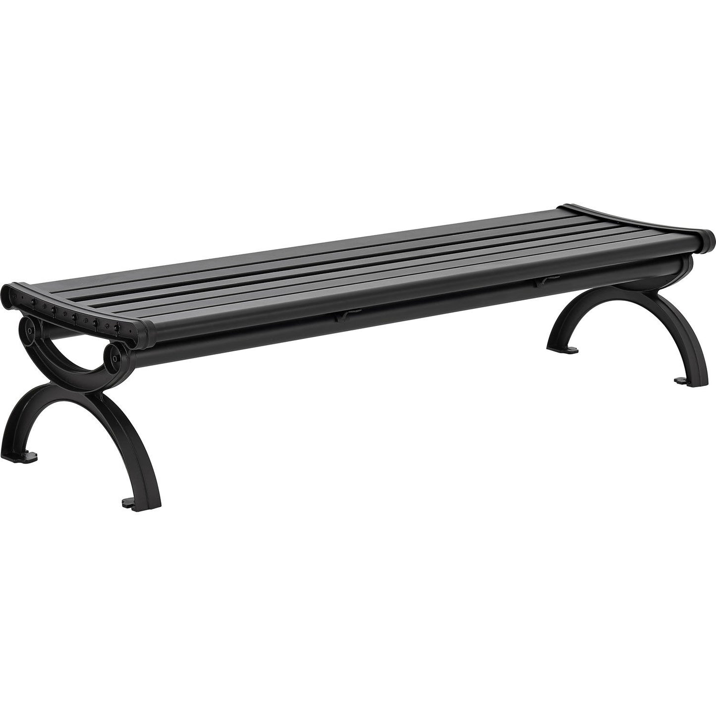 Global Industrial 6' Aluminum Park Bench, Black (WB436977BK)