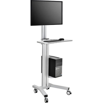 Global Industrial Mobile Height Adjustable Desktop Computer Workstation with 4-Outlet Power Strip (WB670062)