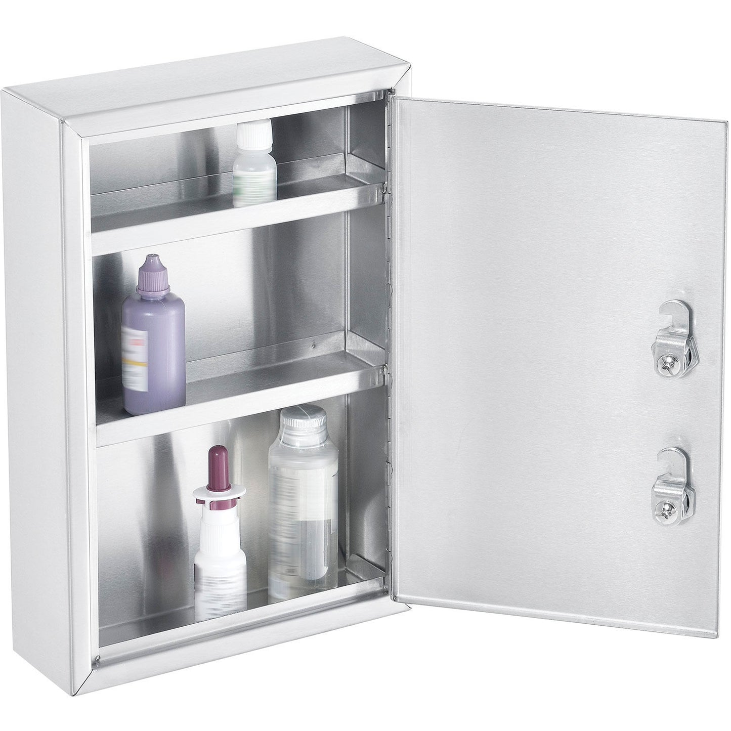 Global Industrial Stainless Steel Medical Cabinet W/Double Key Locks, 8"Wx2-5/8"Dx12-1/8"H (WB670149SS)