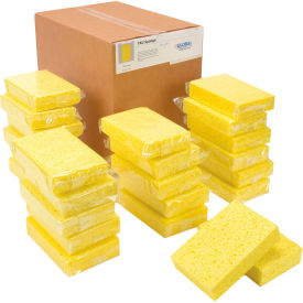 Global Industrial Cellulose Sponge, Yellow, 4.25" x 6.25" - Case of 24 Sponges (WB670332)