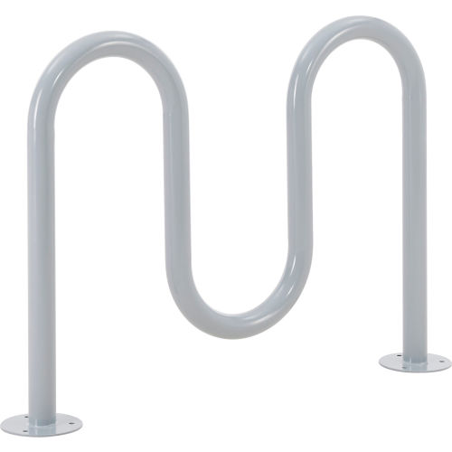 Global Industrial Deluxe Wave Bike Rack, 5-Bike Capacity, Flange Mount, Gray (WB670352GY)