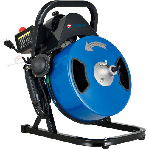 Global Industrial Drain Cleaner For 2-4" Pipe, 220 RPM, 75' Cable (WB670439)