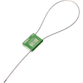 Global Industrial Metal Cable Seal, 1/16"x12"L, Green, 50/Pack (WB670488GN)