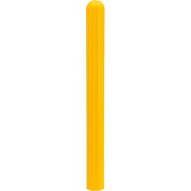 Global Industrial Ribbed Bollard Sleeve, 4" Dia. x 56"H, Yellow (WB670522YL)