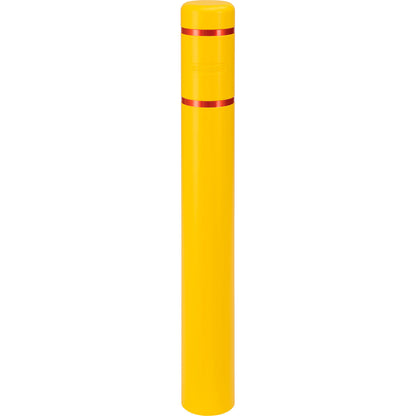 Global Industrial Reflective Bollard Sleeve, 6" Dia. x 52"H, Yellow With Red Tape (WB670524YR)