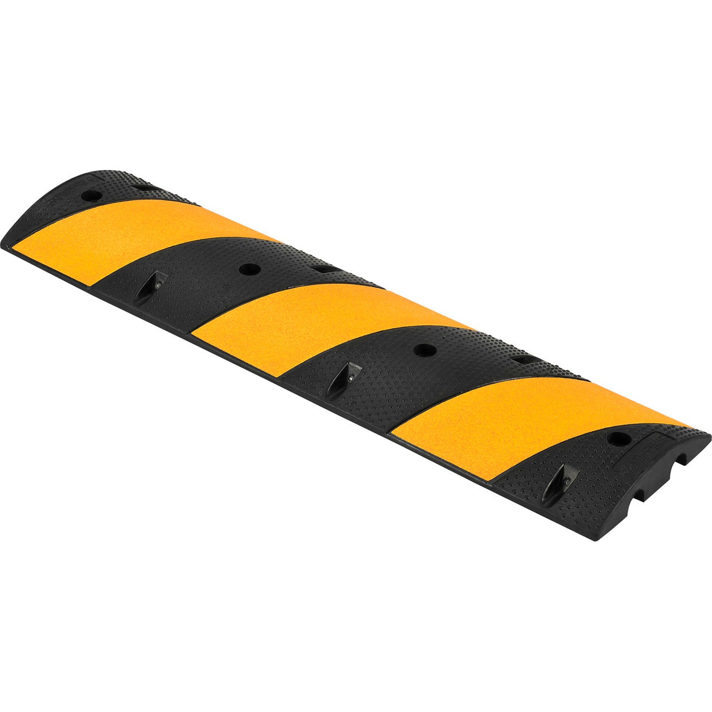 Global Industrial Portable Rubber Speed Bump, 48"L, Black W/ Yellow Stripes (WB670528)