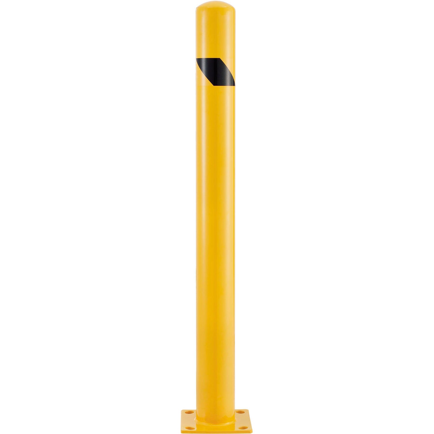 Global Industrial Steel Safety Bollard W/Black Hazard Tape, 4.5"D x 48''H (WB670530R)