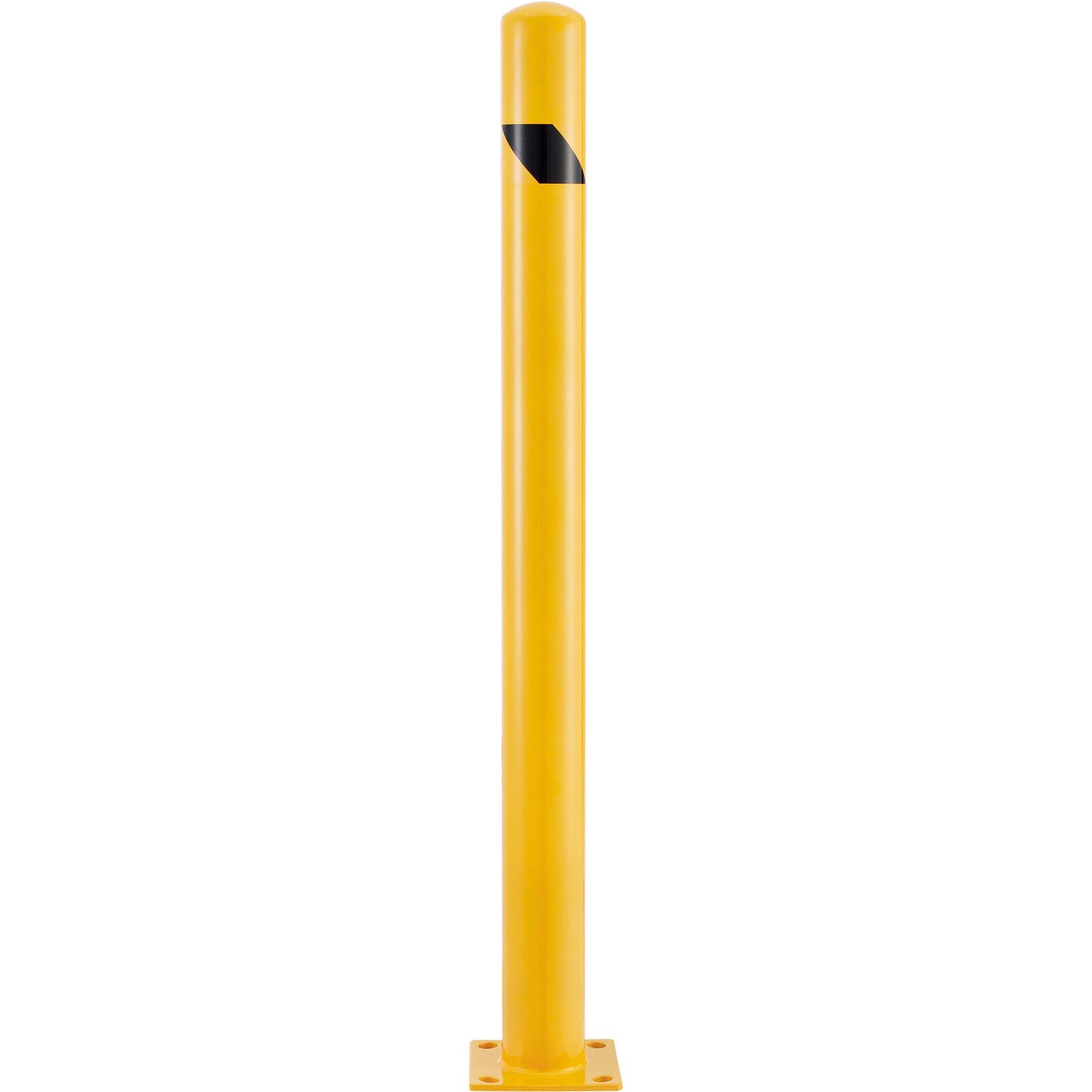 Global Industrial Steel Safety Bollard W/Black Hazard Tape, 4.5"D x 60''H (WB670532R)