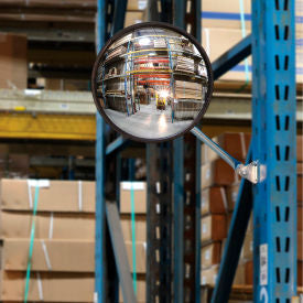 Global Industrial Round Acrylic Convex Mirror, Indoor, 12" Dia., 160° Viewing Angle (WB670545)