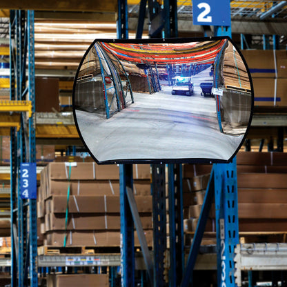 Global Industrial Roundtangular Acrylic Convex Mirror, Indoor, 24"x36",160° Viewing Angle (WB670552)
