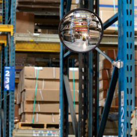 Global Industrial Round Glass Convex Mirror, Indoor, 12" Dia., 160° Viewing Angle (WB670553)