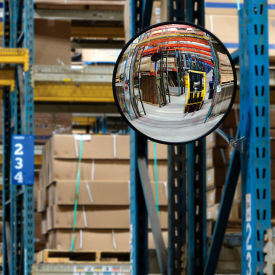 Global Industrial Round Glass Convex Mirror, Indoor, 18" Dia., 160° Viewing Angle (WB670554)
