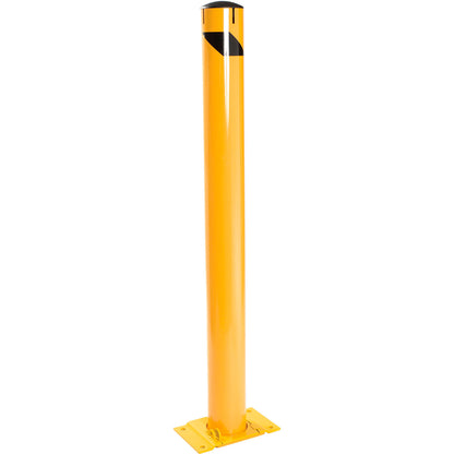 Global Industrial Steel Safety Bollard W/Removable Base and Cap, 5.5''D x 48''H (WB670581)