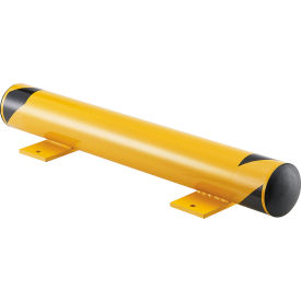 Global Industrial Floor Stop Bollard w/Removable Caps, 4-1/2" Dia. x 36"L, Yellow (WB670592)
