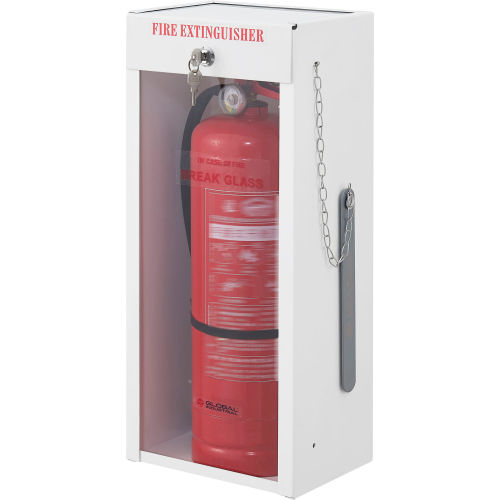 Global Industrial Fire Extinguisher Cabinet, Surface Mount, Lockable, Fits 2-1/2-5 Lbs. (WB670600)