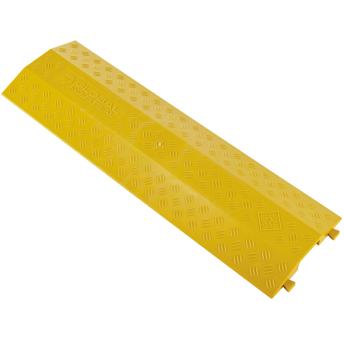 Global Industrial 1-Channel Drop Over Cable Protector, 18,000 lbs. Capacity, Yellow (WB670624)