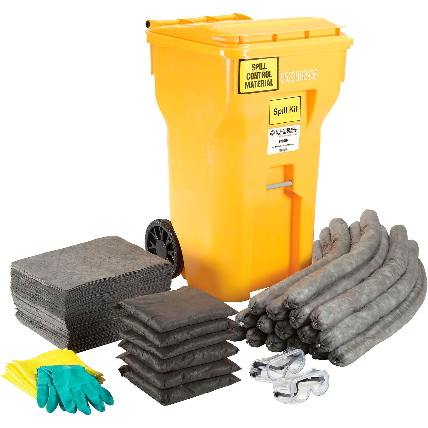 Global Industrial Universal Wheeled Spill Kit, 65 Gallon (WB670676)