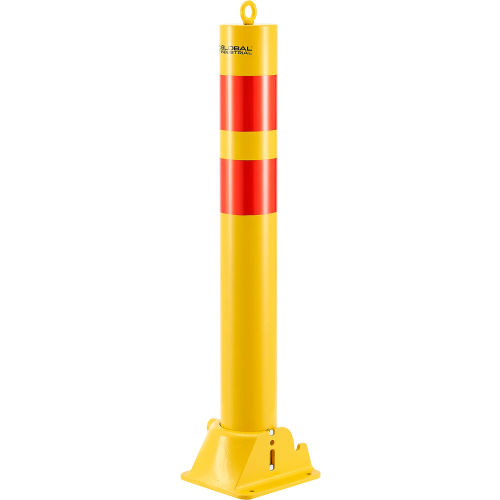 Global Industrial Collapsible Bollard, 4-1/4" Dia., 35-1/2" Extended Height, Yellow (WB670754)