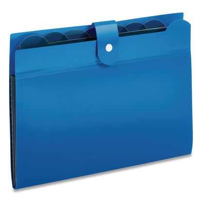 Pendaflex® Seven-Pocket Expanding File, 1" Expansion, 7 Sections, Snap Closure, 1/7-Cut Tabs, Letter Size, Blue (GLW89551BLU)