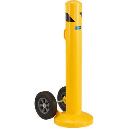 Global Industrial Movable Bollard with Wheels, 42''H, Yellow (WB670768)