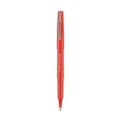 Pilot® Fineliner Porous Point Pen, Stick, Fine 0.4 mm, Red Ink, Red Barrel (PIL11015EA)