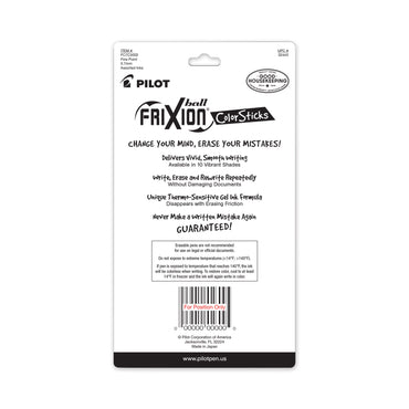 Pilot® FriXion ColorSticks Erasable Gel Pen, Stick, Fine 0.7 mm, Assorted Ink and Barrel Colors, 5/Pack (PIL32443)