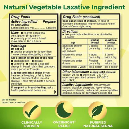 Senokot® Laxative Tablet 50 per Bottle 8.6 mg Strength Sennosides (830858_BT)