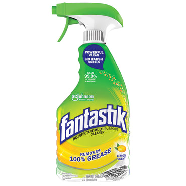 Fantastik® Disinfectant Multi-Purpose Cleaner Lemon Scent, 32 oz Spray Bottle, 8/Carton (SJN366094)