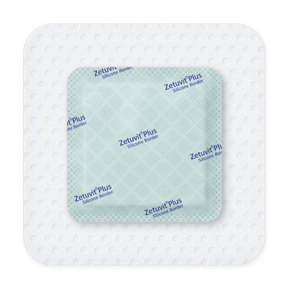 Zetuvit® Plus Silicone Border Super Absorbent Dressing Silicone Adhesive 4 X 4 Inch Square (1242904_BX)