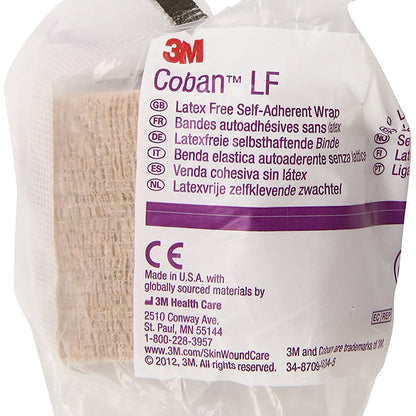3M™ Coban™ LF Cohesive Bandage 2 Inch X 5 Yard Self-Adherent Closure Tan NonSterile Standard Compression (388423_CS)