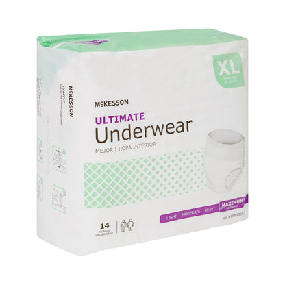 McKesson Unisex Adult Absorbent Underwear Pull On with Tear Away Seams X-Large Disposable Heavy Absorbency (1123837_BG)